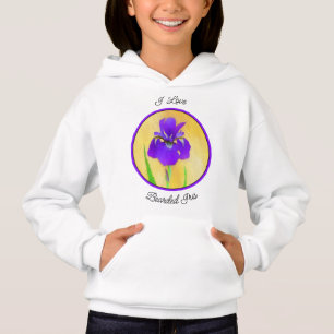 Purple Iris Painting - Original Flower Art Hoodie