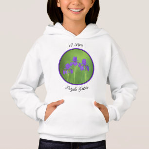Purple Iris Painting - Original Flower Art Hoodie