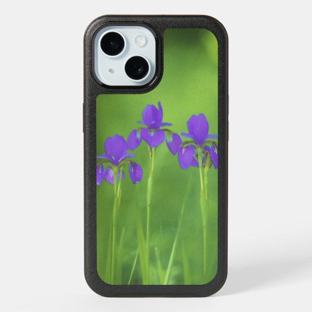 Purple Iris Painting - Original Flower Art iPhone 15 Case (Back)