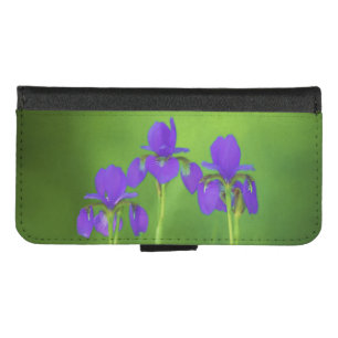 Purple Iris Painting - Original Flower Art iPhone 8/7 Wallet Case