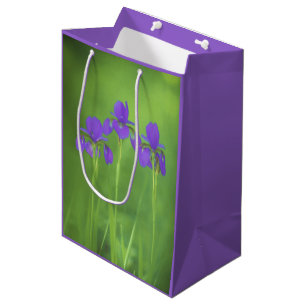 Purple Iris Painting - Original Flower Art Medium Gift Bag