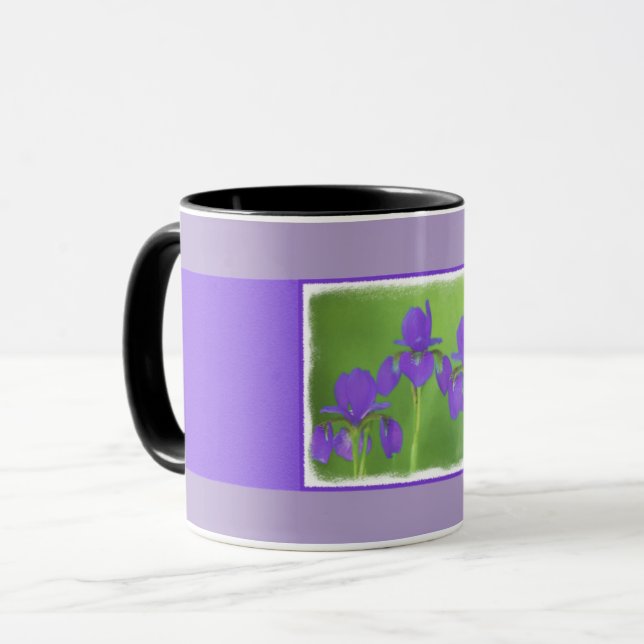 Purple Iris Painting - Original Flower Art Mug (Front Left)
