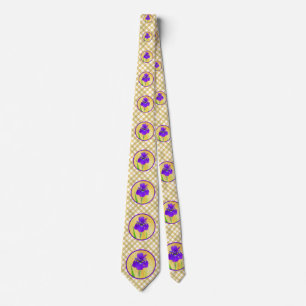 Purple Iris Painting - Original Flower Art Neck Tie