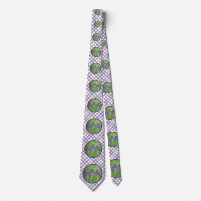 Purple Iris Painting - Original Flower Art Neck Tie (Front)