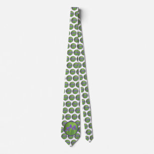Purple Iris Painting - Original Flower Art Neck Tie