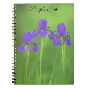 Purple Iris Painting - Original Flower Art Notebook