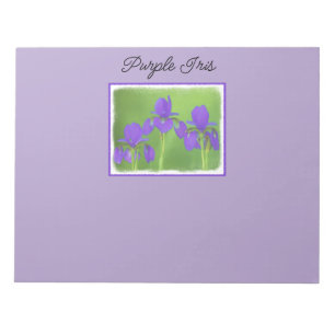 Purple Iris Painting - Original Flower Art Notepad