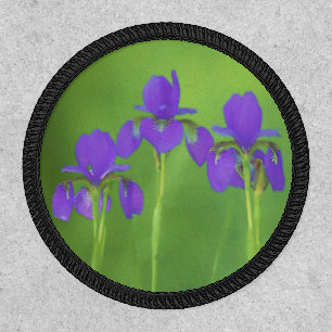 Purple Iris Painting - Original Flower Art Patch