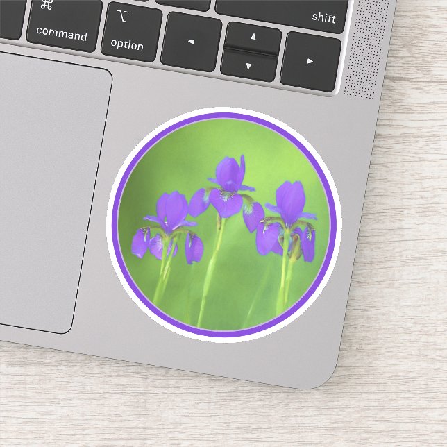 Purple Iris Painting - Original Flower Art Sticker (Detail)