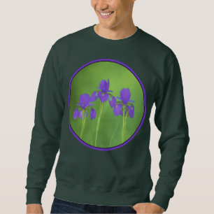 Purple Iris Painting - Original Flower Art Sweatshirt