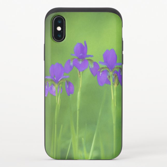 Purple Iris Painting - Original Flower Art Uncommon iPhone Case (Back)