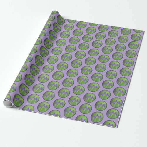 Purple Iris Painting _ Original Flower Art Wrapping Paper