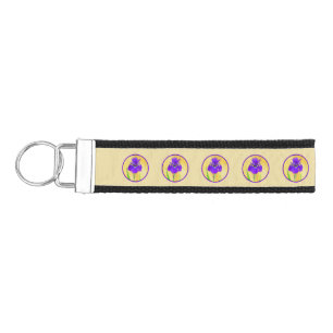 Purple Iris Painting - Original Flower Art Wrist Keychain