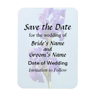 Purple Iris Pair Save the Date Magnet
