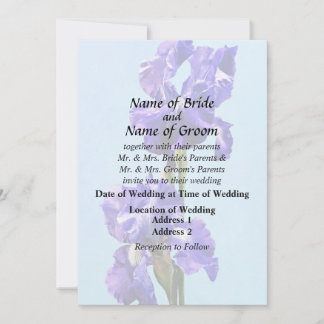 Purple Iris Pair Wedding Products Invitation