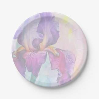 Purple Iris Paper Plates