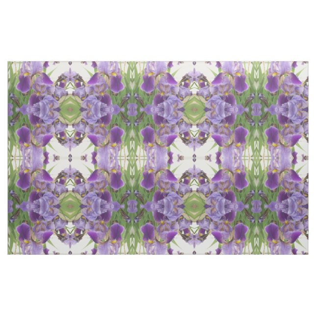 Purple Iris Patterned Fabric (Yard)