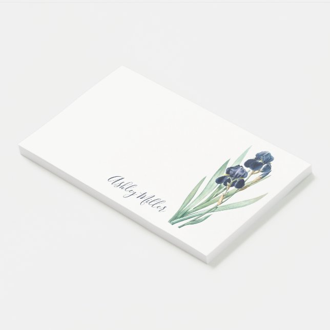 Purple Iris Personalized Post-it Notes (Angled)