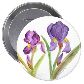 Purple Iris Pinback Button