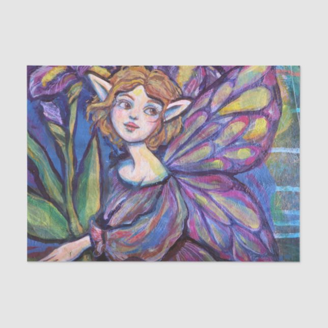 Purple Iris Pixie Girl                             Tissue Paper (Front)