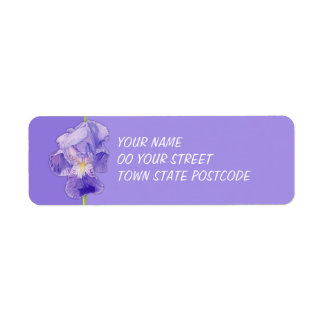 Purple Iris purple Return Address Label