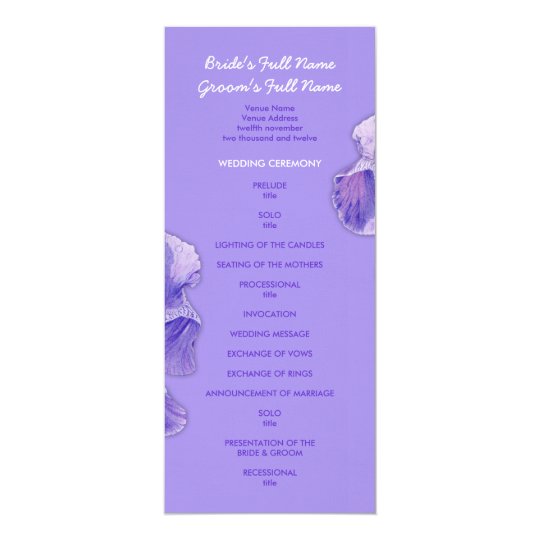 Purple Iris purple Wedding Program