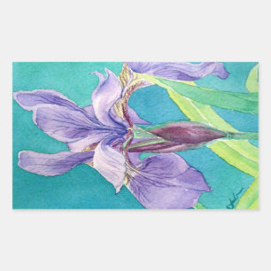 Purple Iris Rectangular Sticker