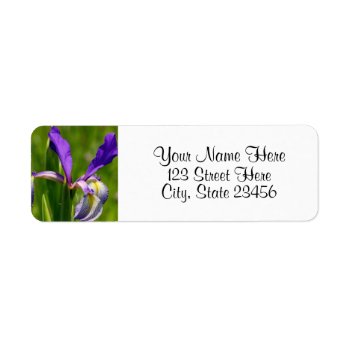 Purple Iris Return Address Labels by lsarmentoart at Zazzle
