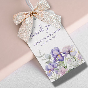 Purple Iris Romantic Floral Wedding Favor Gift Tags