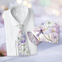 Purple Iris Romantic Floral Wedding Groomsmen