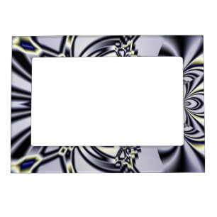 Purple Iris Sacred Geometry Fractal Art Magnetic Photo Frame