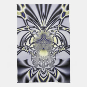 Purple Iris Sacred Geometry Fractal Art Towel
