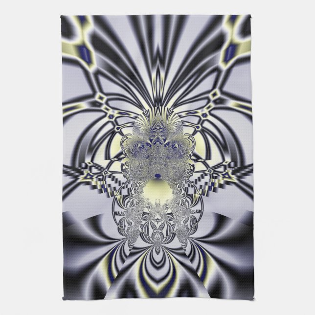 Purple Iris Sacred Geometry Fractal Art Towel (Vertical)