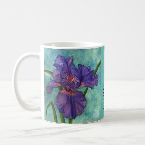 Purple Iris Scriptural Encouragement JW Coffee Mug