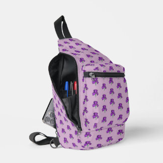 Purple Iris Sling Backpack Bag
