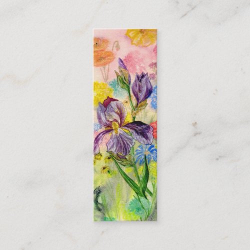 'Purple Iris' Small Bookmark Business Card