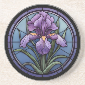 Purple Iris Stained Glass Coaster