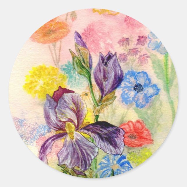 'Purple Iris' Sticker (Front)