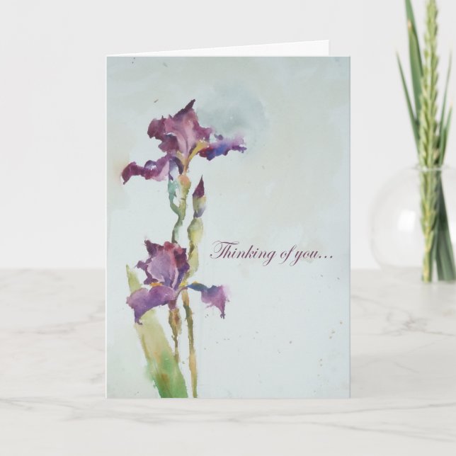 Purple iris sympathy card (Front)