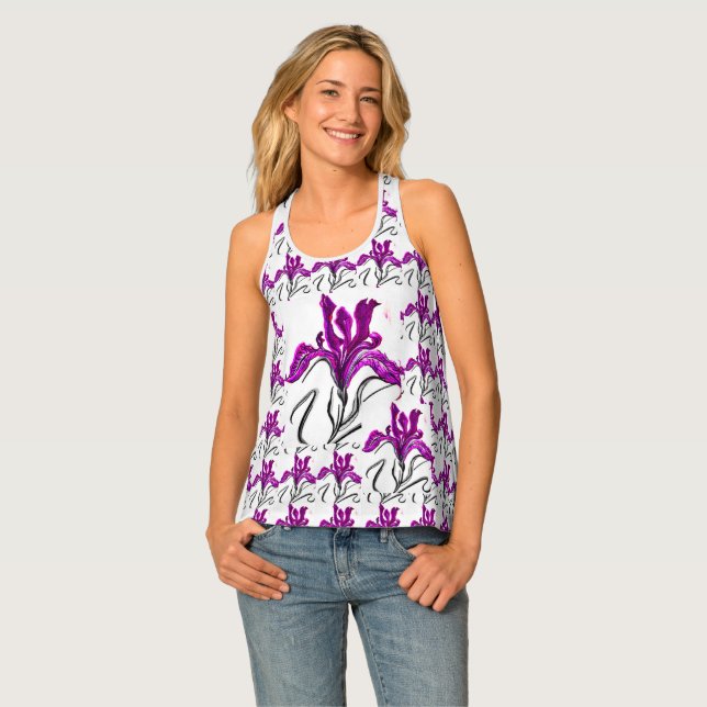 Purple Iris Tank Top (Front Full)