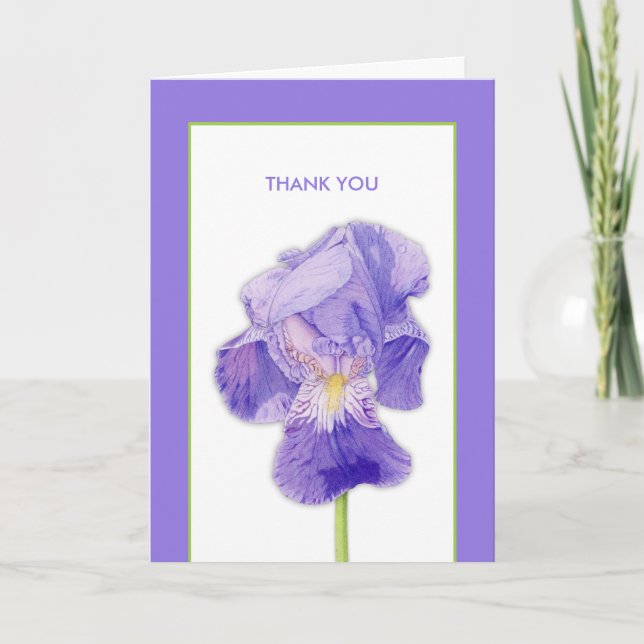 Purple Iris Thank You Card (Front)