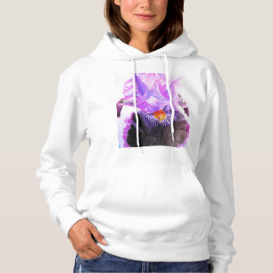 Purple Iris Watercolor Flower Floral Birthday Hoodie
