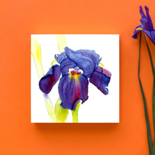 Purple Iris Watercolor Wall Art