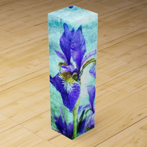 Purple Iris Watercolor Wine Gift Box