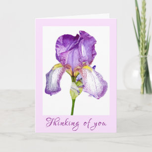 Purple Iris Watercolour Sympathy Folded Card