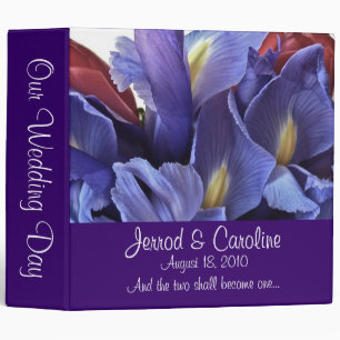 Purple Iris Wedding Photo Album Binder