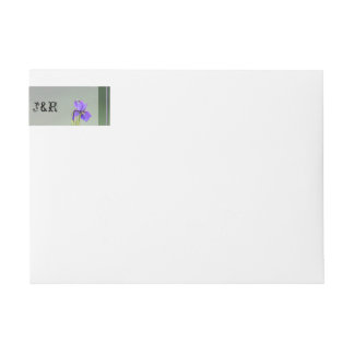 Purple Iris Wedding Wrap Around Label
