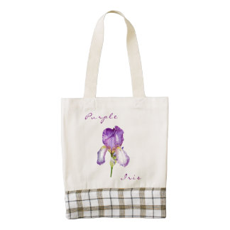Purple Iris Zazzle HEART Tote Bag