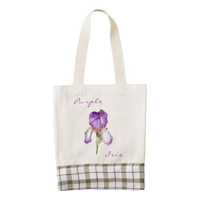 Purple Iris Zazzle HEART Tote Bag (Front)