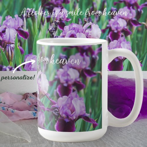 Purple irises coffee mug